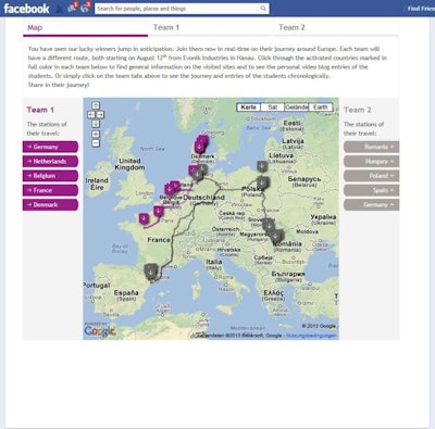 The students used Facebook to record the progress and their impressions of the trip.