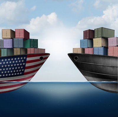 American Trade War Tariffs In The United States As Two Opposing